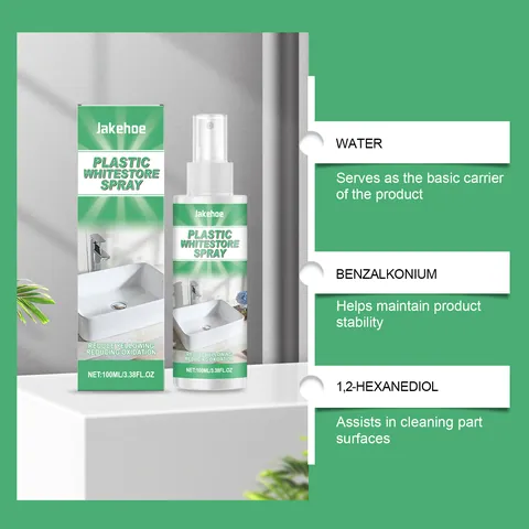 Jakehoe Spray de Blanchiment Restaurateur de Plastique Solution de Nettoyage Antioxydation pour Appareils Ménagers Voiture