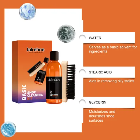 JAKEHOE Professional Shoe Cleaning Kit For Sneakers Gentle Whitening Liquid Cleaner With Brush For Daily Footwear Maintenance