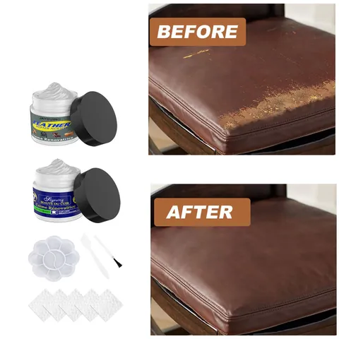 Crème de Réparation du Cuir Pâte de Restauration des Rayures et Fissures pour Canapé Siège de Voiture Veste Chaussures Meubles