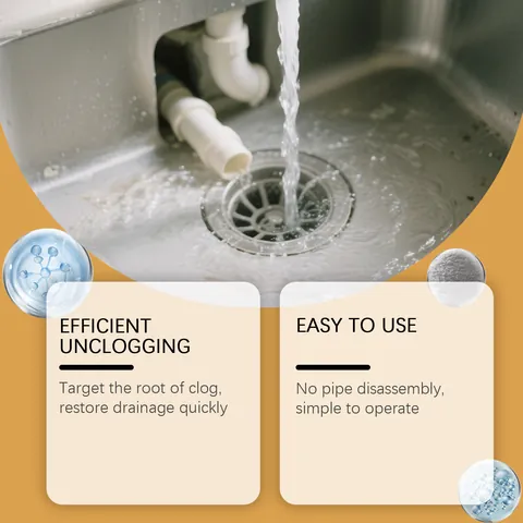 JUE FISH Drain and Sink Clog Remover Powder Strong Pipeline Unclogger for Kitchen Bathroom Toilet Sewer Cleaning Agent