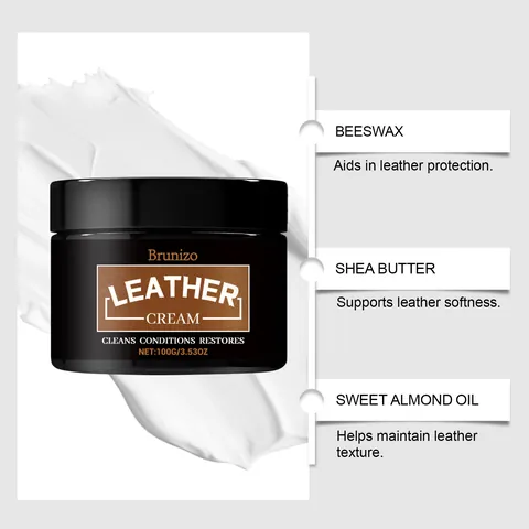 Leather Cleaning Care Cream Leather Restorer Conditioner for Car Seats Furniture Jackets Shoes Bags Maintenance Polish