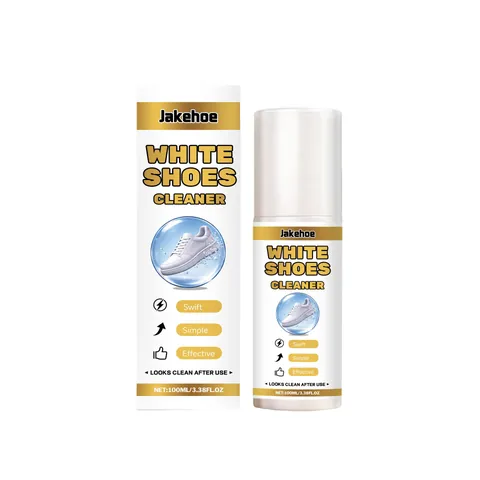 Jakehoe White Shoes Cleaner Mild No Wash Stain Remover Yellowing Prevention Sneaker Cleaning Spray For Leather Canvas Sports Shoes
