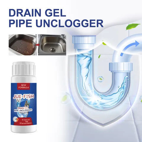 JUE-FISH Drain Gel Pipe Dredging Agent Fast Effective Clog Remover For Kitchen Bathroom Sink Toilet Deodorizing Pipe Cleaner