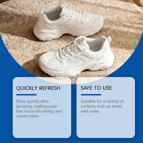 Jue Fish Shoe and Sock Deodorant Spray Fast Drying Deodorizer for Sneakers Sports Shoes Odor Neutralizer Freshness