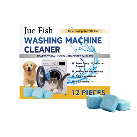 JUE FISH Washing Machine Cleaning Tablets Pet Friendly Odor Remover Deep Clean Descaler Effervescent Tablets For Laundry