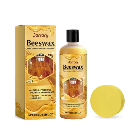 Natural Beeswax Wood Furniture Polish Cleaner With Sponge Wood Seasoning Beeswax For Polishing Protecting And Brightening