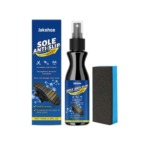 Jakehoe Sole Anti-Slip Spray Wear Resistant Traction Enhancer For Indoor Outdoor Sport Shoes With Cleaning Sponge