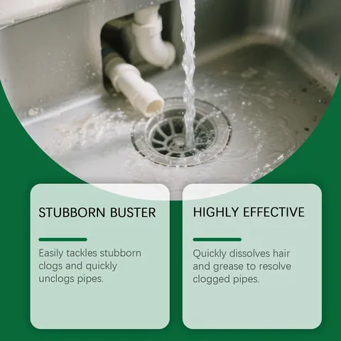 Jue Fish Drain Clog Remover Potent Liquid Sink Pipe Cleaner For Kitchen Bathroom Shower Pipes Hair Grease Dissolver Formula