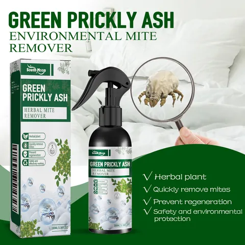 South Moon Green Prickly Ash Herbal Mite Remover Spray For Home Bedding Sofa Carpet Fast Mite Removal Natural Formula