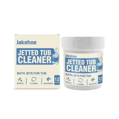 JAKEHOE Jetted Tub Cleaning Tablets Deep Stain Limescale Remover For Whirlpool Bathtub Pipe Interior Shine Restoration