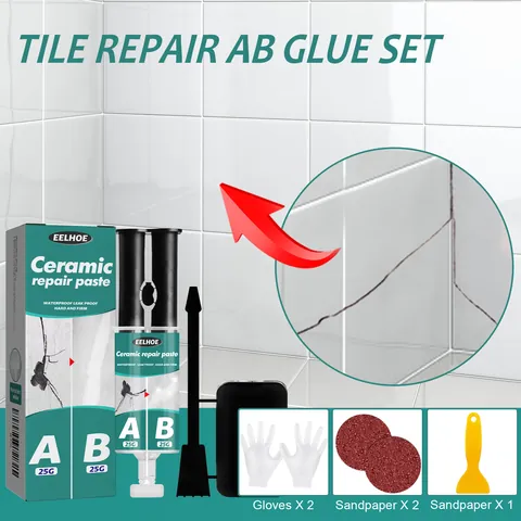 Professional Ceramic Tile Repair Paste Agent Kit Waterproof Adhesive For Bathroom Kitchen Home Porcelain Crack Fix Agent