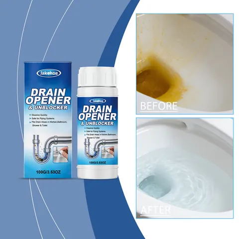 JAKEHOE Pipe Clog Remover Powder For Kitchen Bathroom Toilet Sink Drain Cleaner Powerful Hair Grease Dissolver Deodorizer
