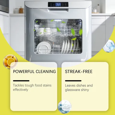 Jakehoe Dishwasher Cleaner Tablets Powerful Degreasing Descaling Strips Lemon Scent Kitchen Dishwashing Cleaning Supplies