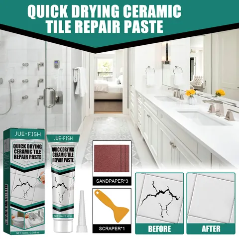 Professional Tile Repair Paste Kit For Ceramic Marble Bathtub Cracks Gaps Waterproof Quick Dry Home Furniture Restoration