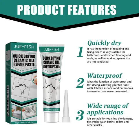Professional Tile Repair Paste Kit For Ceramic Marble Bathtub Cracks Gaps Waterproof Quick Dry Home Furniture Restoration