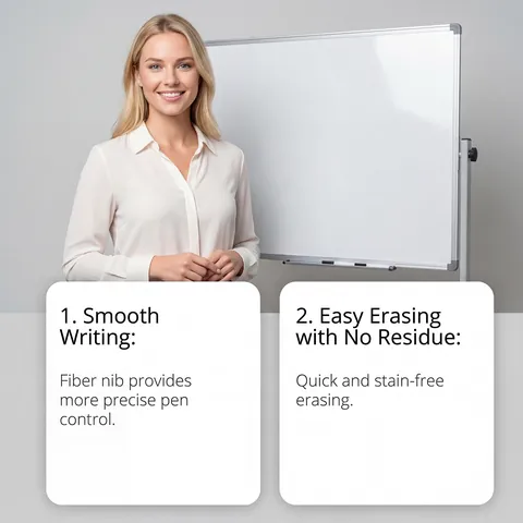 Noteory Dual-Tip Erasable Whiteboard Markers Smooth Writing Dry Erase Pens Office School Classroom Mixed Colors Stationery