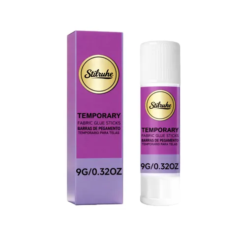Bâton de Colle pour Tissu Stilruhe Adhésif Temporaire pour Réparation de Vêtements Colle Textile Imperméable et Durable Multi-usage