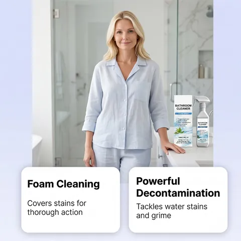 Spray Mousse Nettoyant Multi-Usages pour Salle de Bain Carrelage Verre Acier Inoxydable Détachant Nettoyage Profond Parfum