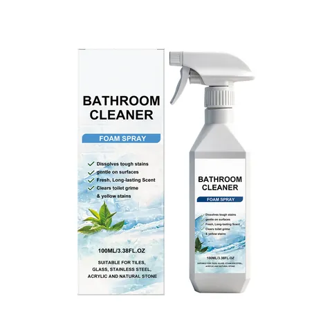Spray Mousse Nettoyant Multi-Usages pour Salle de Bain Carrelage Verre Acier Inoxydable Détachant Nettoyage Profond Parfum