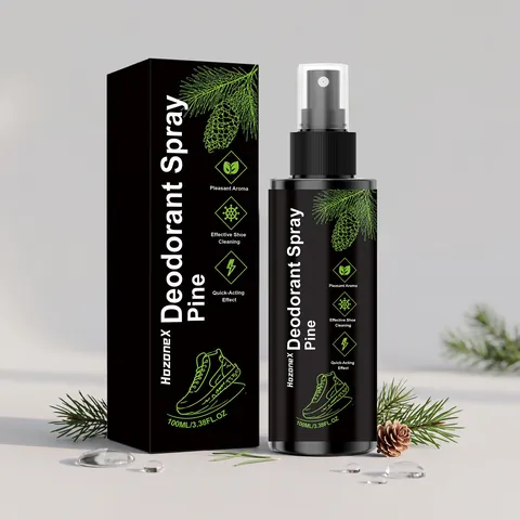 HozoneX Shoe Deodorant Spray Pine Scent Odor Remover Quick Action Mild Formula for All Footwear Cleaning Deodorizer