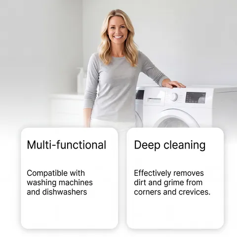 Multi-Functional Cleaning Tablets For Washing Machine And Dishwasher Grease Dissolving Descaling Maintenance Tablets 12 Pieces
