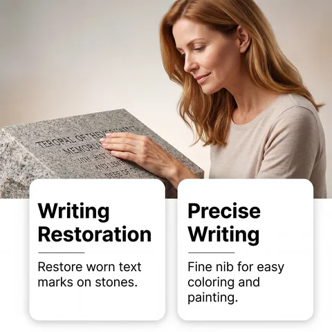 Professional Stone Touch-up Pen For Outdoor Granite Marble Tombstone Marking Waterproof Fade-Resistant Fast-Drying Repair Pen