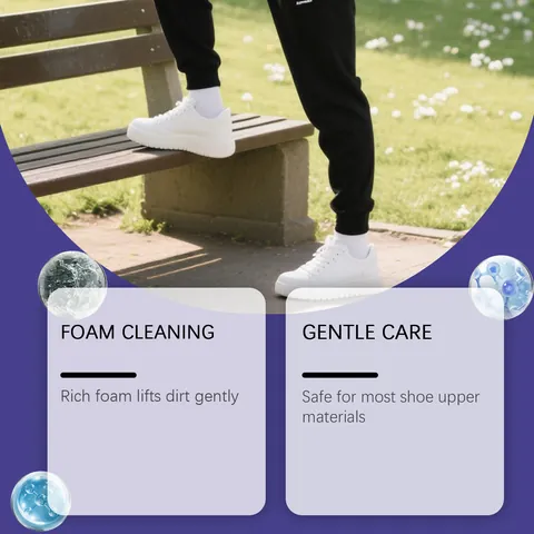 Sneaker Foam Cleaner Quick Whitening Decontamination For White Shoes Mesh Leather Canvas With Built-in Brush Head
