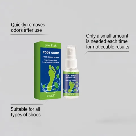 JUE FISH Shoe Deodorant Spray Fast Acting Foot Odor Remover Refreshing Spray For Sneakers And Socks Long Lasting Dryness Neutralizing Spray