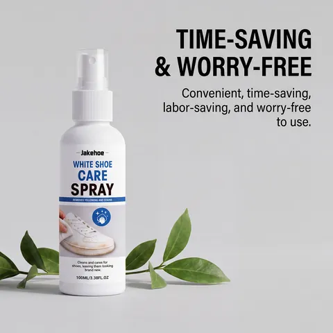 Jakehoe White Shoe Cleaning Care Spray Waterless Stain Removal Whitening Daily Maintenance Cleaner For Sneakers Footwear