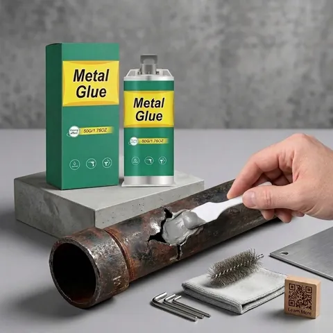Colla per Riparazione Metalli Industriale Resistente Alte Temperature Impermeabile Adesivo Forte AB per Acciaio Inossidabile Rame Alluminio