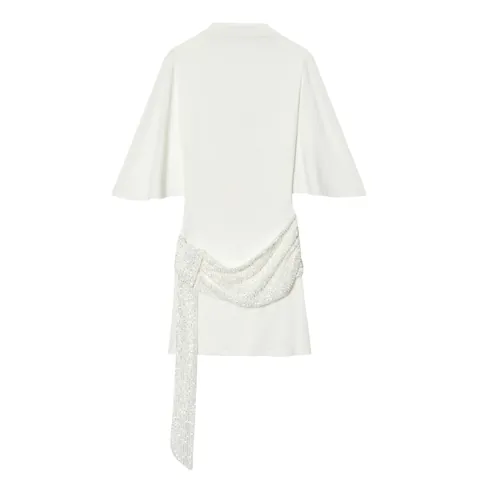 Women Backless Sequin Patchwork Mini Dress Short Sleeve Butterfly Sleeve V-Neck Night Party Summer Casual Short Dress