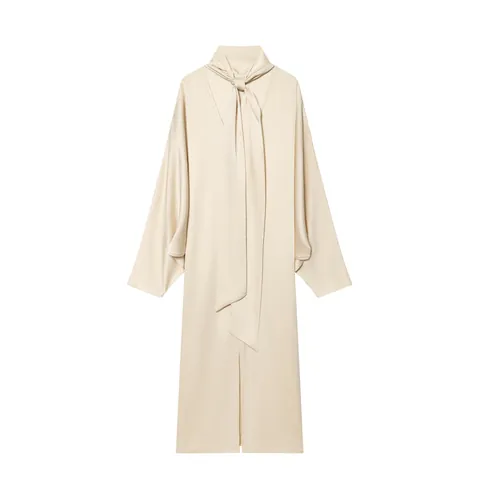 Women's Long Sleeve Hooded Polyester Satin Draped Maxi Dress Minimalist Loose Fit Casual Designer Party Dress Gown