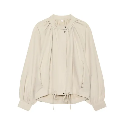 Chaqueta De Verano Para Mujer Con Manga Linterna Y Pantalones De Linterna Con Puño Streetwear Casual Top And Bottom Set Color Sólido