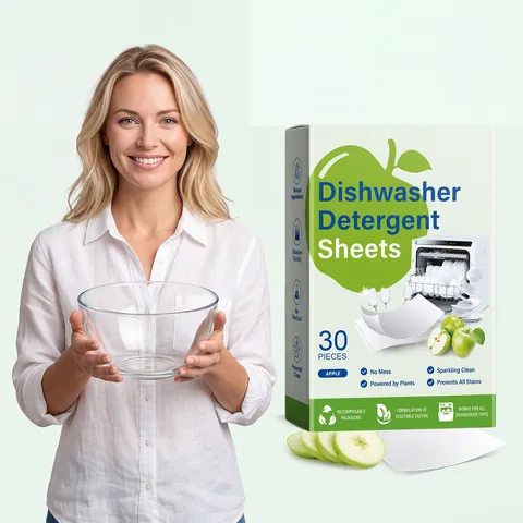 Dishwasher Cleaning Tablets Apple Scented Plant Enzyme Deep Decontaminating Descaling Odor Removal Home Kitchen Cleaning Tablets