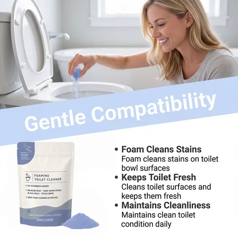 Foaming Toilet Cleaner Powder Deep Cleaning Rust Stain Remover Oxygen Expansion Technology For Bathroom Maintenance