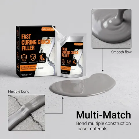Fast Curing Concrete Crack Filler Dark Rock Gray Waterproof Sealant For Road Pavement Repair Kit With Scraper And Gloves