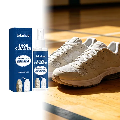 Jakehoe Portable Shoe Cleaner Spray Gentle Formula Fast Acting Foam For Canvas Leather White Sneakers Stain Dirt Remover