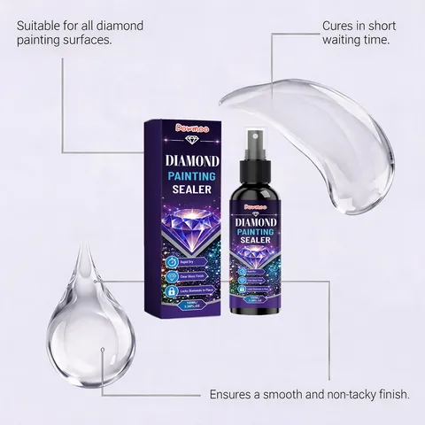 Professional Diamond Painting Sealer Rapid Dry Clear Gloss Finish Glue For DIY Art Crafts Permanent Fixative Dust Shield