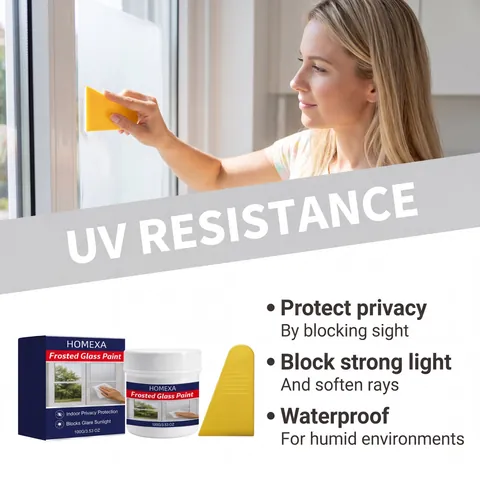 HOMEXA Glas Mattierungspaste Matte Sichtschutz Fensterbeschichtung Wasserdicht UV-Schutz Für Badezimmertür Büro Glasdekor