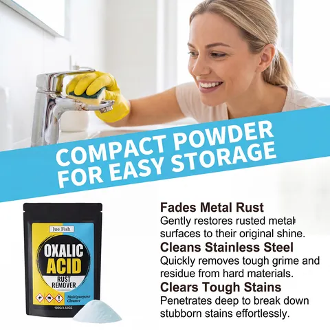 Oxalic Acid Rust Removal Powder For Car Kitchen Faucet Cleaning Heavy Duty Stainless Steel Cleaner Stain Remover Agent