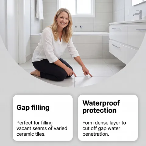 Jakehoe Pure Light Grey Tile Grout Kit Waterproof Anti Mold Patio Joint Filler For Kitchen Bathroom Wall Floor Tile Repair Sealing