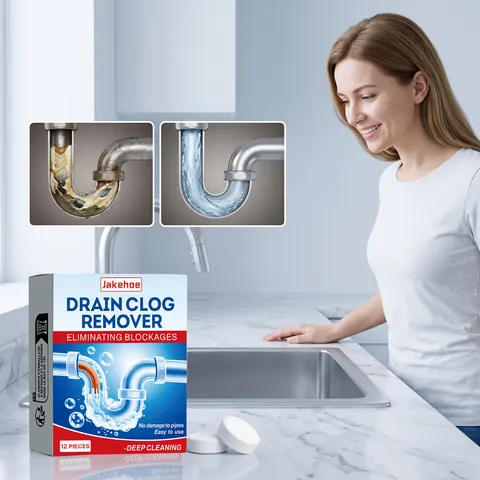 JAKEHOE Drain Clog Remover Cleaner Tablets For Kitchen Bathroom Sink Pipe Sewer Deep Cleaning Deodorizing Blockage Solver
