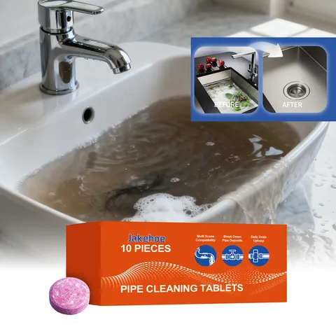 JAKEHOE Drain Clog Remover Tablets Effervescent Pipe Cleaning Pellets For Kitchen Bathroom Sink Toilet Deodorizer Cleaner