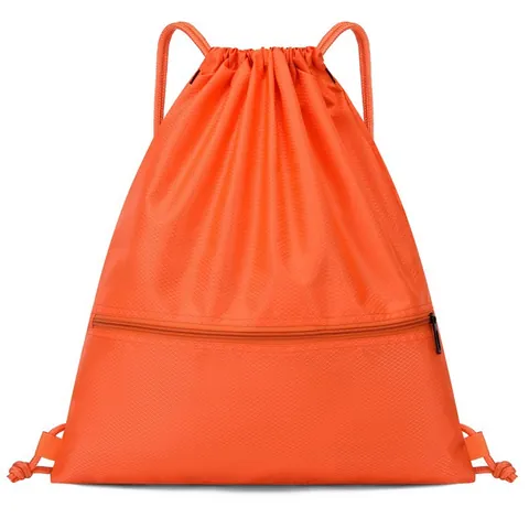 Unisex Oxford Cloth Drawstring Backpack Large Capacity Rhombic Pattern Waterproof Sports Sackpack For Fitness Travel Basketball