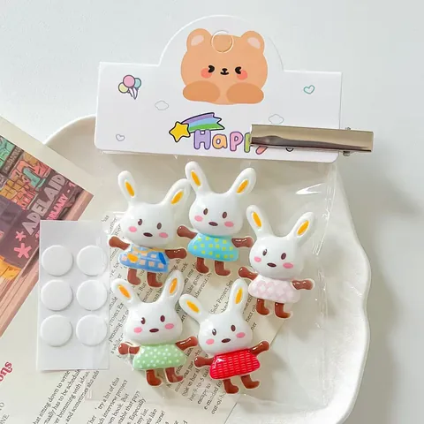 Niedliche Harz Kaninchen Verkleiden DIY Patch Set für Kühlschrankmagnete Haarklammern Taschenanhänger Handgemachte Bastelzubehör