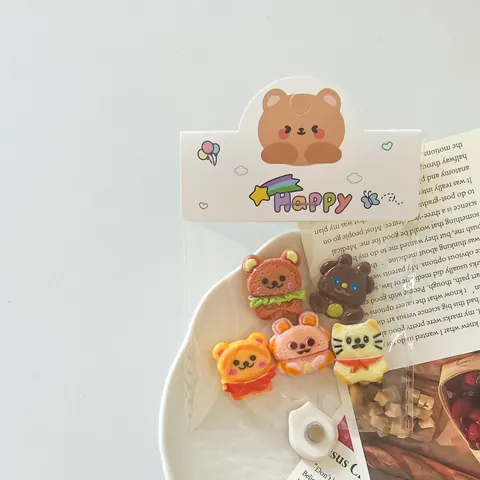 Mini Simulation Biscuit Ours Résine Nourriture Accessoires DIY pour Coque de Téléphone Aimant de Frigo Décoration Cheveux