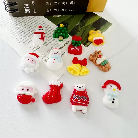 Ciondoli in Lega per Cartoni Animati di Natale Mini Babbo Natale Pupazzo di Neve Albero Renna Fai da Te Accessori per Custodia Telefono