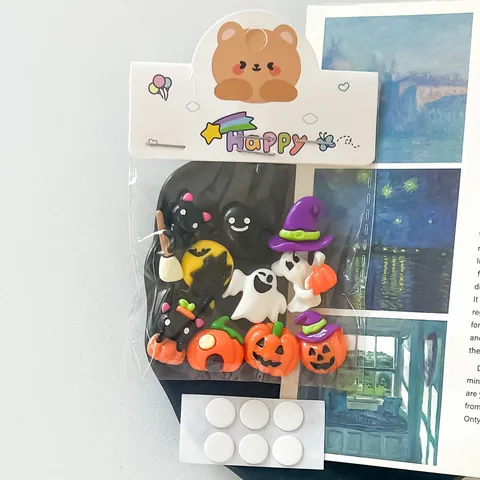Resin Halloween Cartoon DIY Accessories Fridge Magnets Shoe Charms Pumpkin Ghost Wizard Hat Spooky Festive Home Decoration