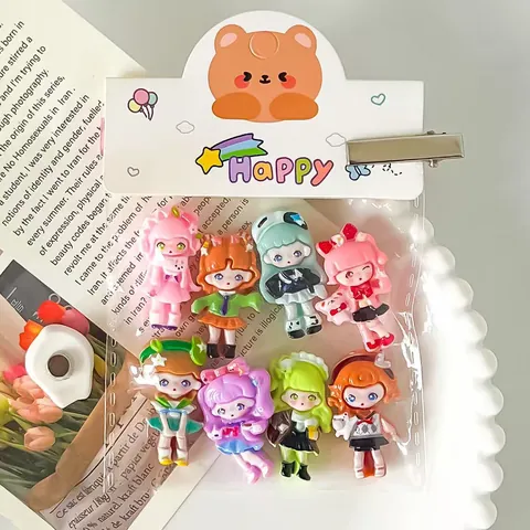 Simpatici Accessori in Resina Donna Cartoon Girl per Custodia Telefono Calamita da Frigo Portachiavi Forniture per Artigianato Multicolore