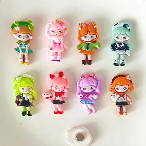 Simpatici Accessori in Resina Donna Cartoon Girl per Custodia Telefono Calamita da Frigo Portachiavi Forniture per Artigianato Multicolore